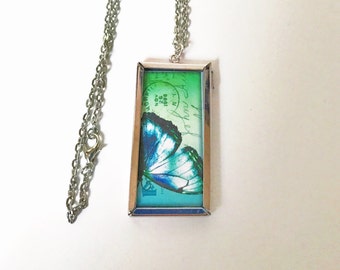 Butterfly Rectangular Necklace