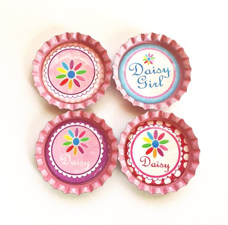 Girl Scouts Daisy Bottle Cap Magnets Set of 4 - Etsy