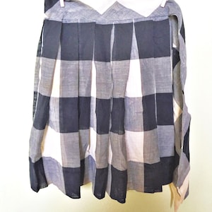 1960s Handmade Black and White Checked Vintage Apron