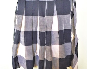 1960s Handmade Black and White Checked Vintage Apron