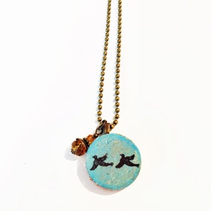 Two Birds Cork Necklace