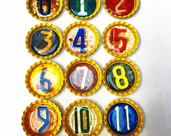 By the numbers Bottle Cap Magnets-set of 12