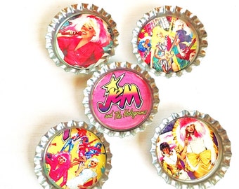 Jem and the Holograms  Bottle Cap Magnet Set of 5