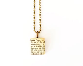 Book Scrabble Tile Necklace