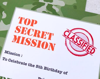 Invitation | Top Secret Mission