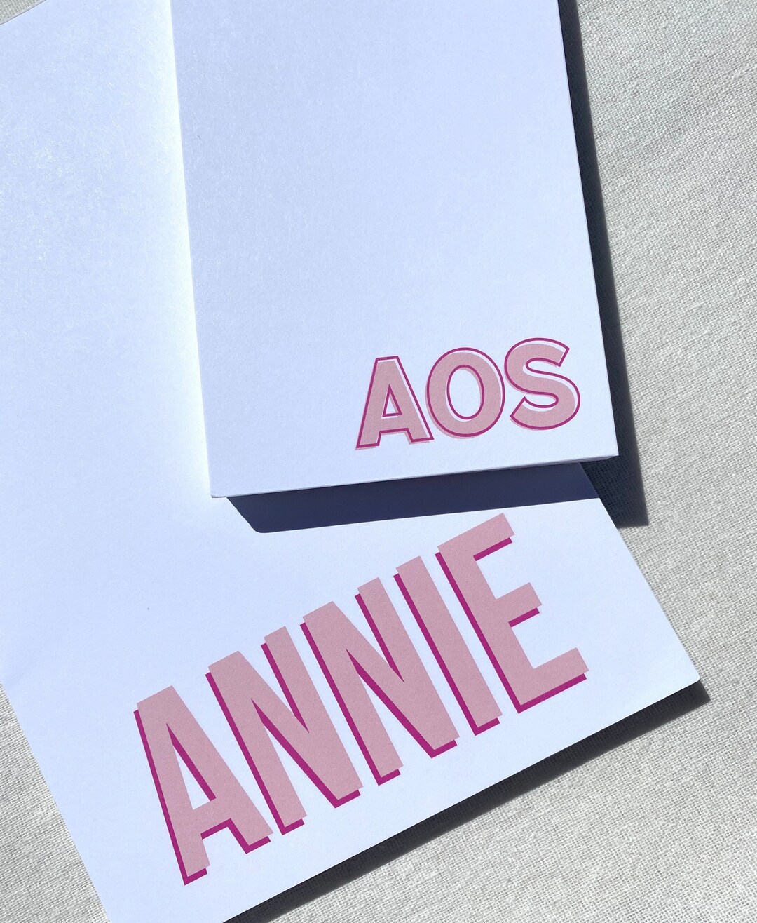 Notepad | Pink Shadow Block Personalization - Etsy