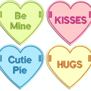 Embroidered Conversation Heart In the Hoop Banner Designs - 9 designs + instructions! (w/  bonus design!)