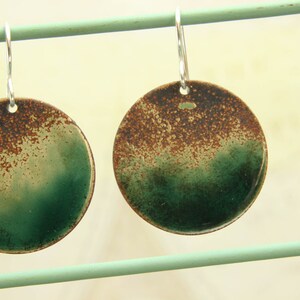 Brass earrings, Enameled brass earrings, rustic brass earrings, handmade brass earrings, earrings, unique earrings, handmade jewelry