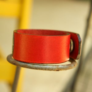 Leather cuff bracelet, cuff bracelet, leather bracelet, red leather bracelet, leather & silver cuff, red leather cuff image 7