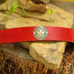 Leather cuff bracelet, cuff bracelet, leather bracelet, red leather bracelet, leather & silver cuff, red leather cuff image 3