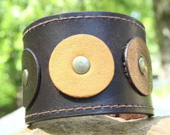 Leather cuff bracelet unique handmade jewelry, upcycled leather belt bracelet, leather jewelry, upcycled leather jewelry, brown leather cuff