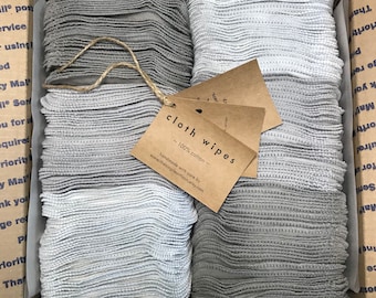 Bulk 100 2-Ply Handmade Cloth Wipes Wholesale Family Cloths Zero Waste Neutral Reusable Cloth Wipes Cloth Napkins Baby Wipes