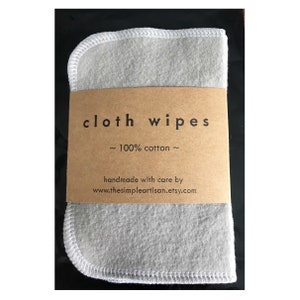 Cloth Wipes Grey Handmade Family Wipes Zero Waste Neutral Reusable Napkins Baby Family Cloth Unpaper Washable Flannel Cotton - Grey