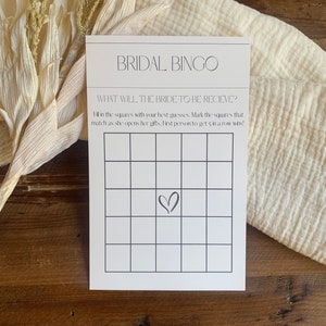 PRINTED Bridal Shower Game Bridal Bingo Minimalist Bridal Shower Set of Pre-Printed Game Cards Not Template
