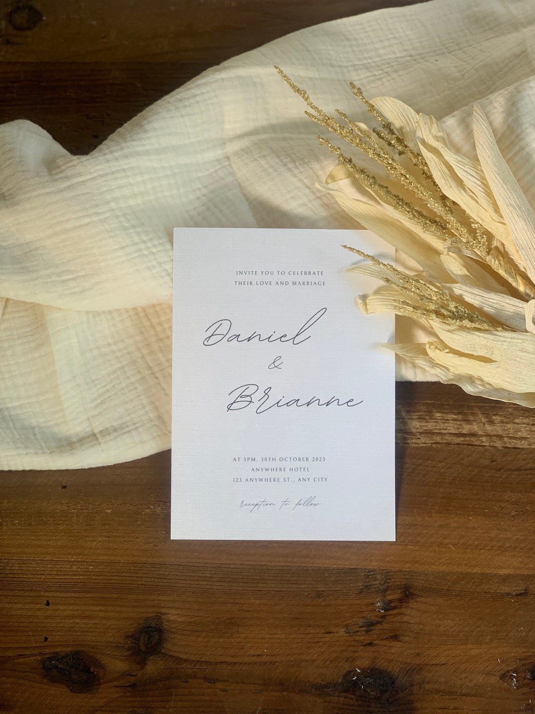 PRINTED Wedding Invitations Minimalist Wedding Invites Printed Set of ...