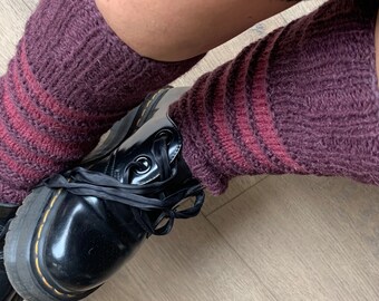 Handstickade benvärmare i ull: Vadstrumpor, Yoga Pilates-bootsleeves