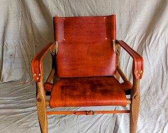 Roorkee Chair in Veg Tanned Leather and White Oak