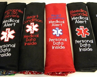 Car Accessory, Medical Alert Seat Belt, Booster Seat Medical Alert, Seat Belt Cover, Autism Awareness, Medical Information ID, Car Accessory