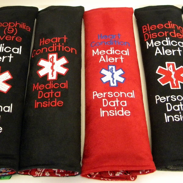 Car Accessory, Medical Alert Seat Belt, Booster Seat Medical Alert, Seat Belt Cover, Autism Awareness, Medical Information ID, Car Accessory