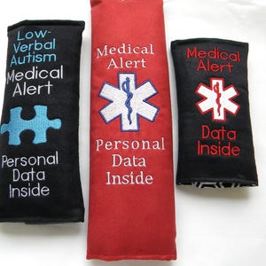 Medical Alert Seat Belt Cover, Alzheimers, Medical Alert Seat Belt, Seat Belt Cover, Medical Information Tag, Diabetic ID Tag, Medical Tag image 5