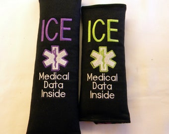 ICE Medical Alert, Medical Alert Seat Belt Cover, Medical Alert, Heart Condition, Diabetes Awareness, Seat Belt Cover, Medical Bracelet