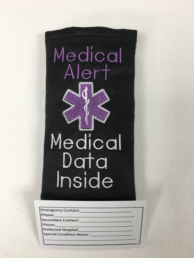 Backpack Medical Alert, Medical Alert Purse Tag, Medical Information Tag, Medical Information Key Tag, Medical Alert Bicycle Tag, Medical ID image 10