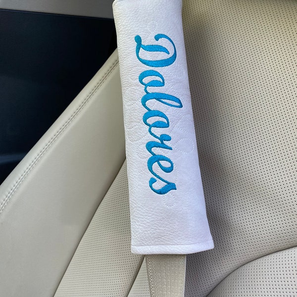 Free Shipping, Personalized Seat Belt Wrap, Name Seat Belt, Custom Seat Belt, Car Accessory, Seat Belt Wrap, Decorative Seat Belt Cover,