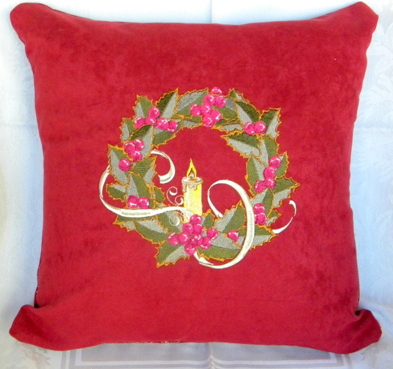 Red Christmas Pillow Christmas Pillow Holiday Pillow Holly Etsy