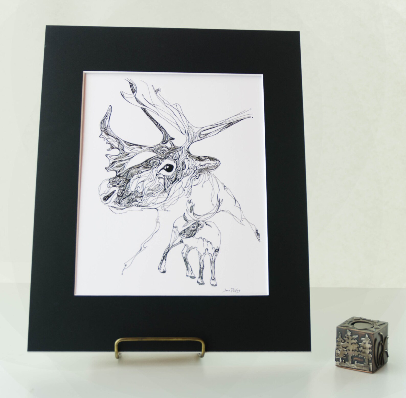 Caribou spirit drawing caribou illustration line drawing Etsy