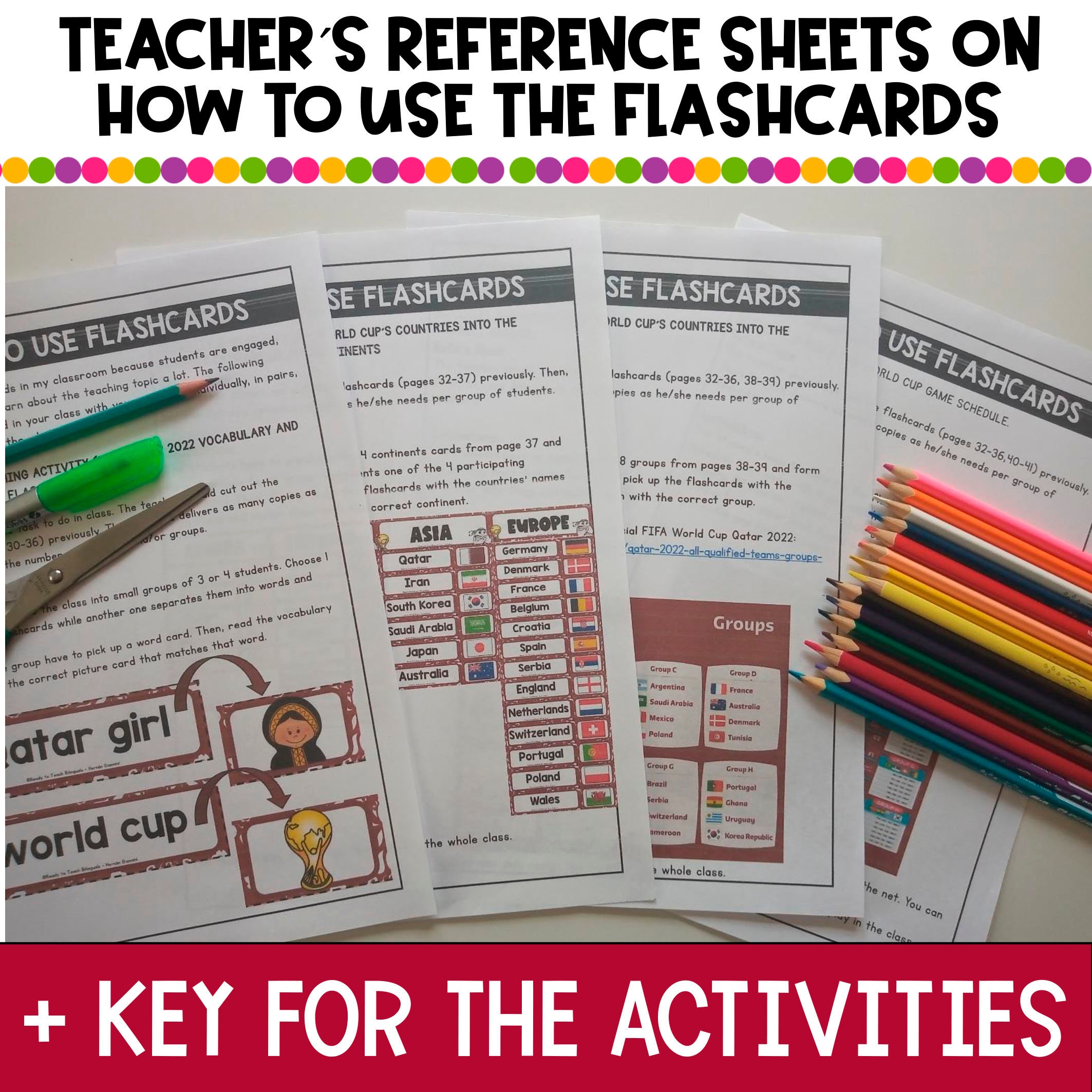 World Cup 2022 Qatar noprep Printables Flashcards & Posters k5th