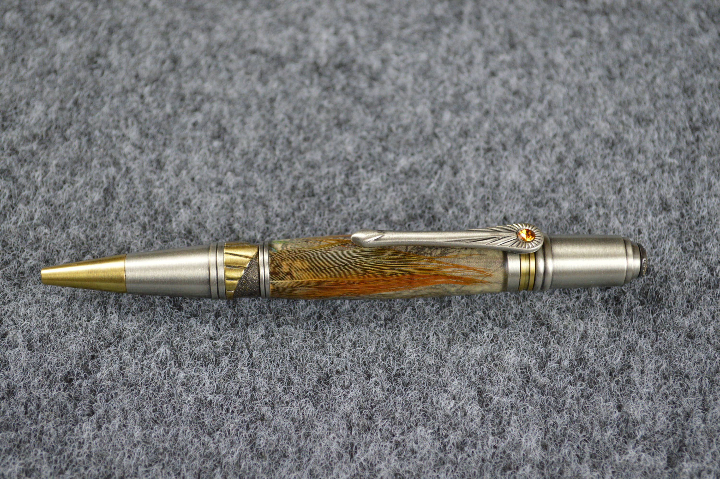 Pheasant Feather Pen Art Deco Twist Action 091 - Etsy
