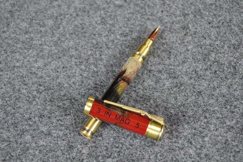 Shotgun Shell Pen With Turkey Feathers and Beard, Ceramic Rollerball