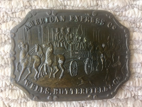 Vintage American Express Wells Butterfield Brass … - image 1