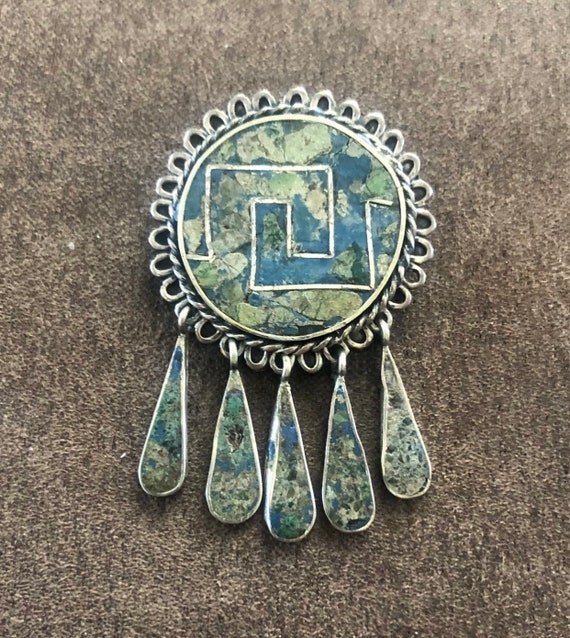 Beautiful Vintage Sterling Silver Azurite/Turquois