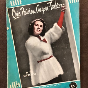 Vintage UTH Chic Parisian Angora Fashion Magazine 1949-A Few Pages Are Loose But In GC