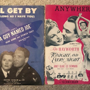 1940s Sheet Music I’ll Get By Spencer Tracy Irene Dunne Irving Berlin-Anywhere-Rita Hayworth