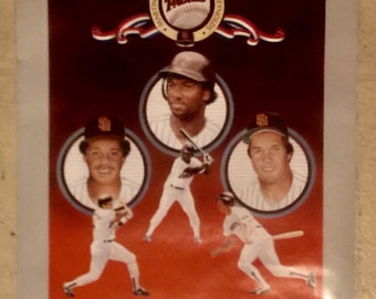 1985 San Diego Padres Baseball Advertisement Promotional  Poster 18x24” Mint Artist signature Christopher Paluso