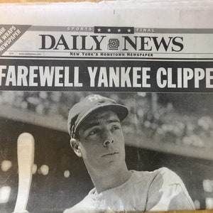 Vintage Daily News Farewell To Jolting Joe Dimaggio March.9,1999 Never Read