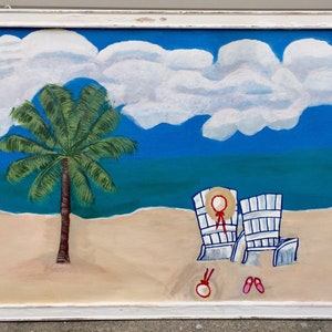 Original Beach Painting On Canvas By S.C Local Artist Caverlen Revels 24x36”