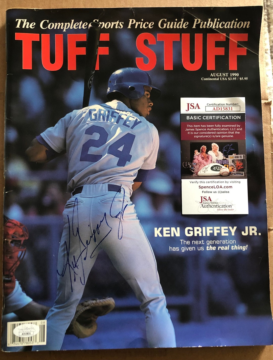 Rare JSA Certified Ken Griffey Jr Autographed Tuff Stuff Etsy