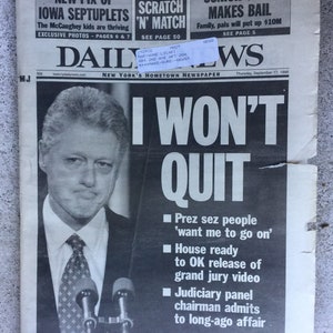 New York Daily News September 17,1998 President Bill Clinton GC