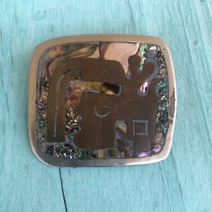 Vintage STERLING Silver Southwestern Brooch/Pendant