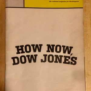 Vintage How Now Dow Jones Playbill 1968 Great Car Ads ++ GC