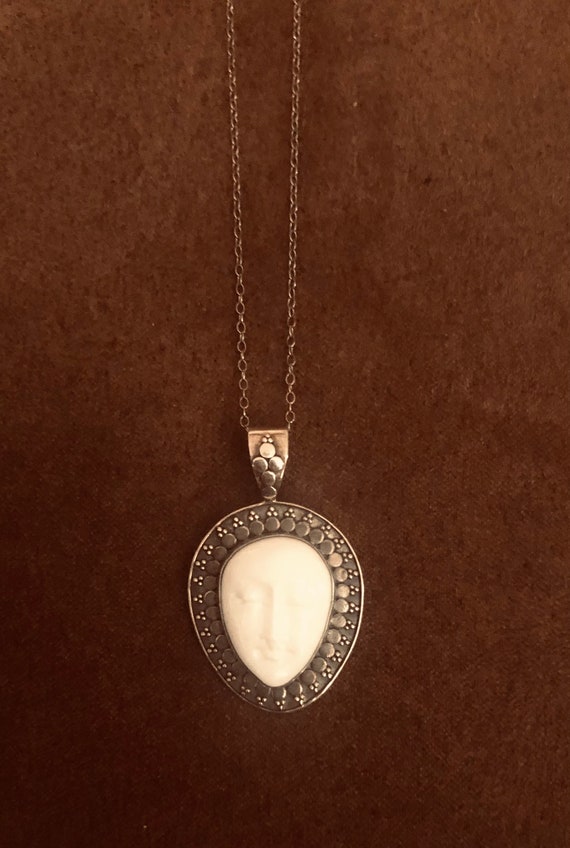 Beautiful Unique Sterling Silver Pendant On 18” St
