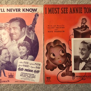 Vintage Sheet Music-I Must See Annie Tonight Guy Lombardo 1938-You’ll Never Know
