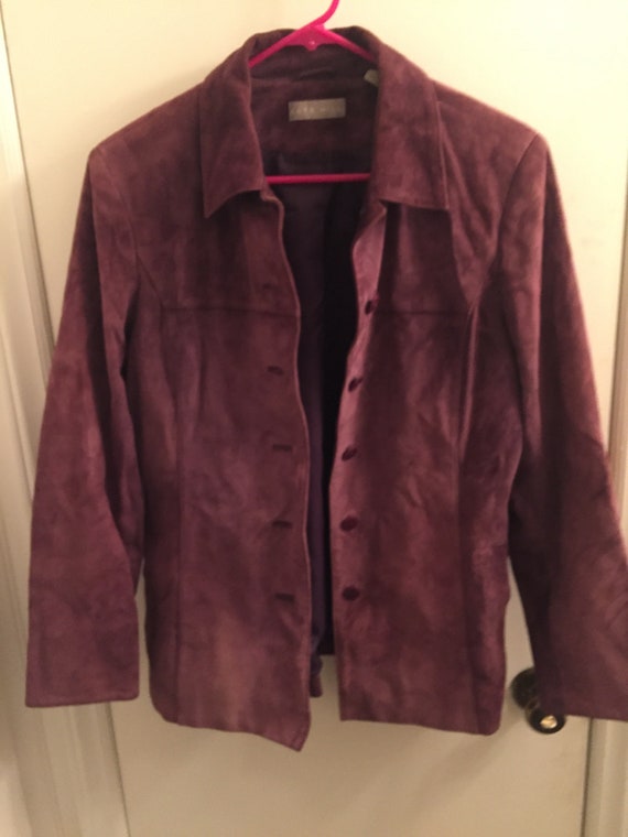 Kate Hill Suede Plum Color Size S  Jacket GC