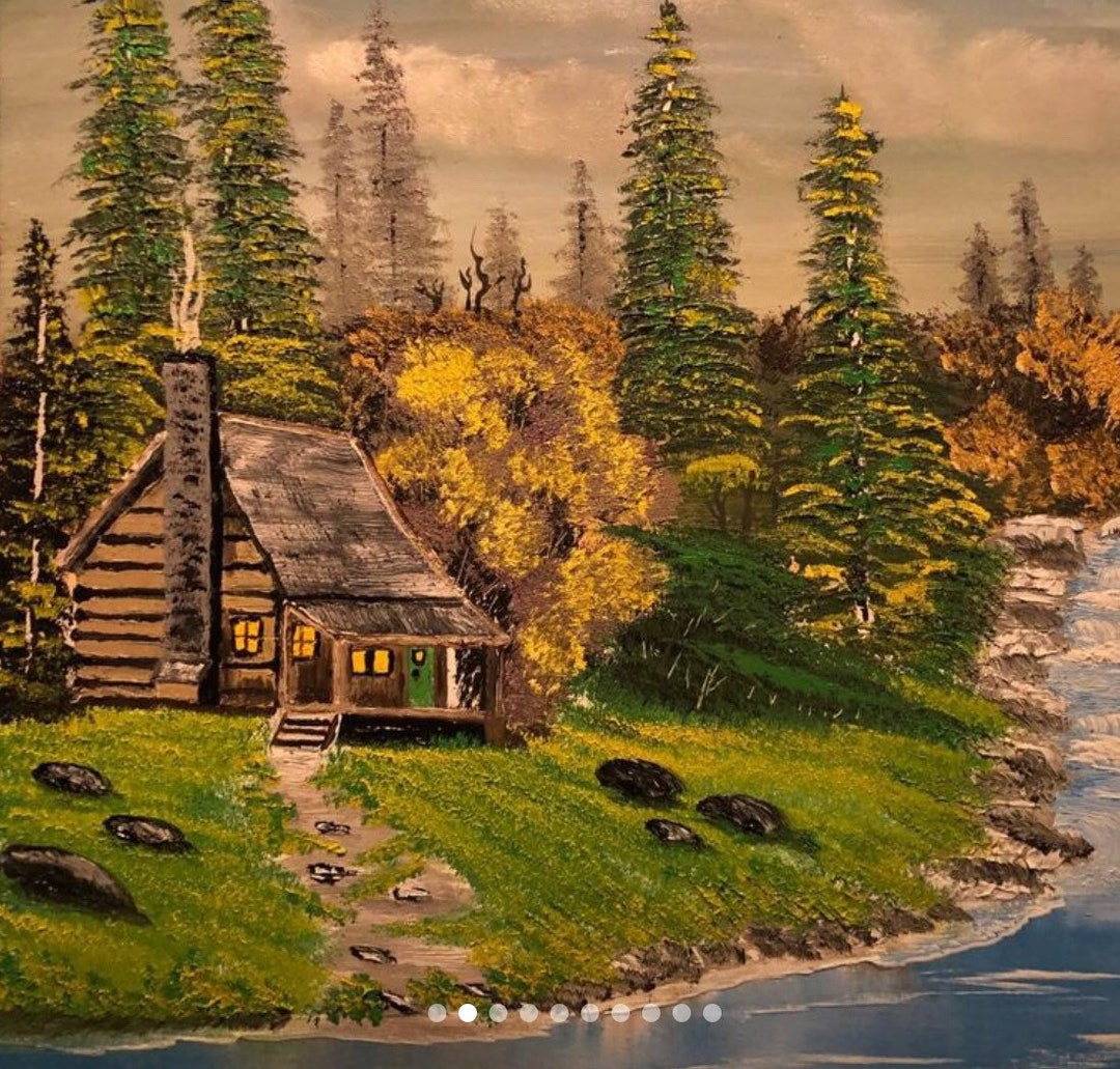 Original Country Cabin Scenic Signed Painting on Canvas 16x20” Local ...