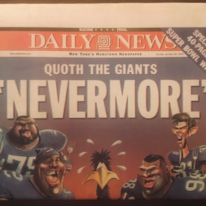 New York Daily News Ny Giants Super Bowl-Sun Jan.28,2001-Complete In VGC-Ads-Stories