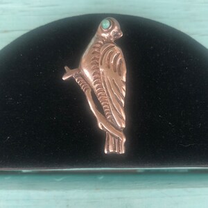 Very Rare Antique STERLING Silver Jean Emilio Puiforcat Turquoise Bird/Parrot Pin Brooch  B-1897-1945-D