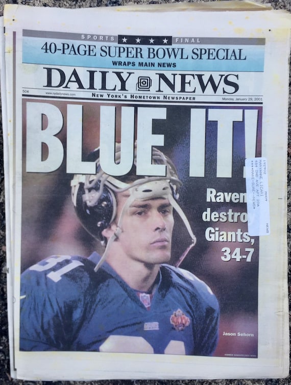 New York Daily Newspaper Jan.29,2001 NY Giants Vs.Bal Ravens 40 Pg 